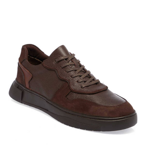 Kahverengi Hakiki Deri Erkek Sneaker - E24I1AY56908-H2D - 2