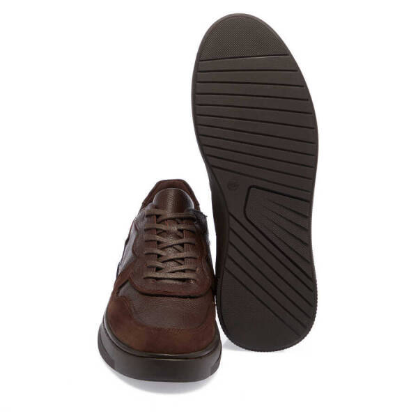 Kahverengi Hakiki Deri Erkek Sneaker - E24I1AY56908-H2D - 4