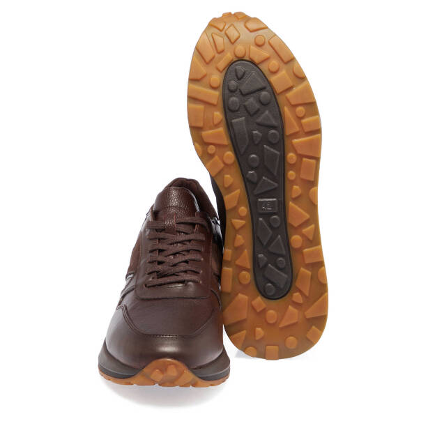 Kahverengi Hakiki Deri Erkek Sneaker - E24I1AY56909-A24 - 4