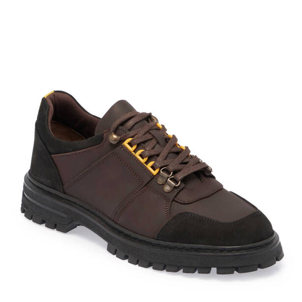 Kahverengi Deri Erkek Sneaker - E24S1AY57100-A24 - 1
