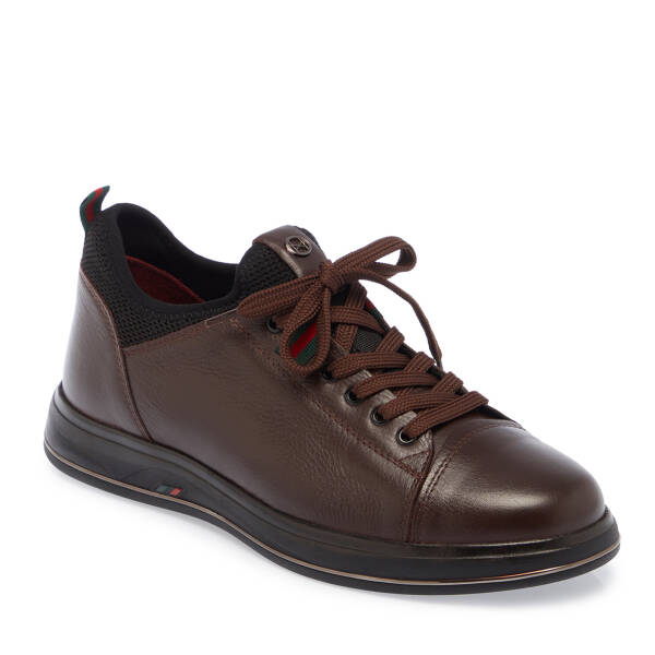 Kahverengi Hakiki Deri Erkek Sneaker - E25S1AY57384-A24 - 2