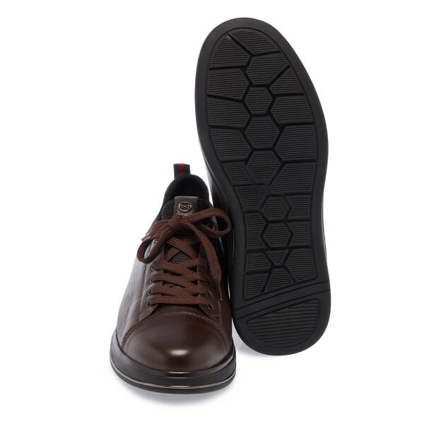 Kahverengi Hakiki Deri Erkek Sneaker - E25S1AY57384-A24 - 4
