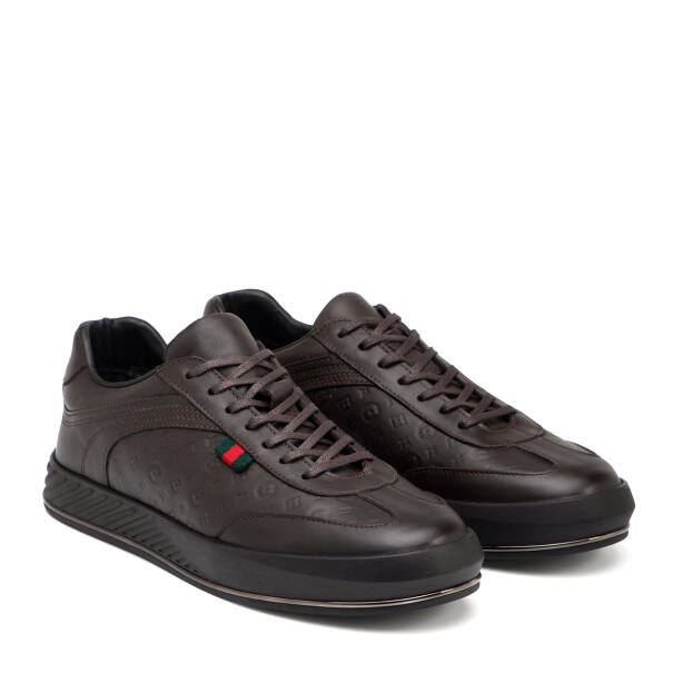 Kahverengi Hakiki Deri Erkek Sneaker - E25S1AY57393-A24 - 2