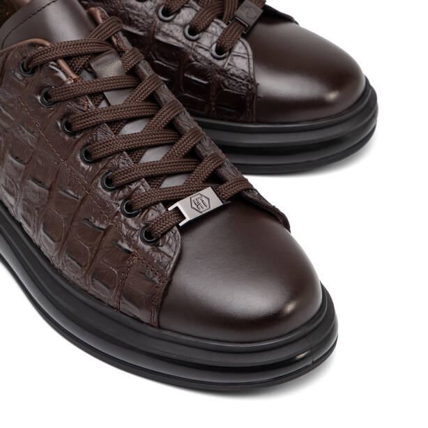 Kahverengi Hakiki Deri Erkek Sneaker - E25S1AY57394-A24 - 3