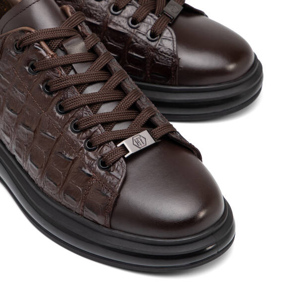 Kahverengi Hakiki Deri Erkek Sneaker - E25S1AY57394-A24 - 3