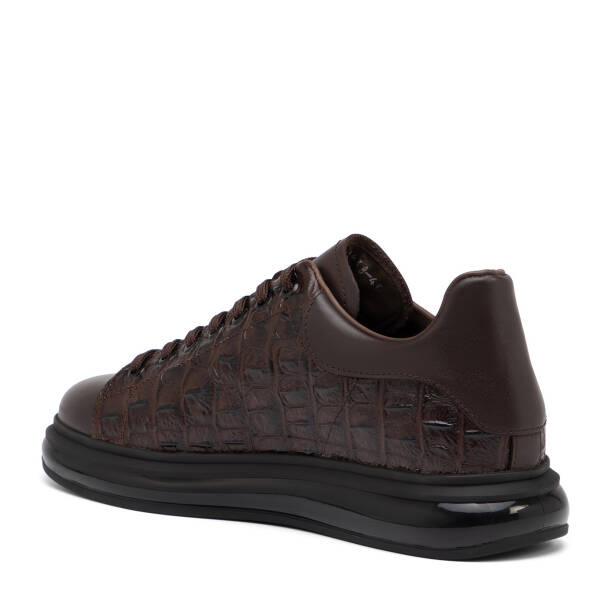 Kahverengi Hakiki Deri Erkek Sneaker - E25S1AY57394-A24 - 4