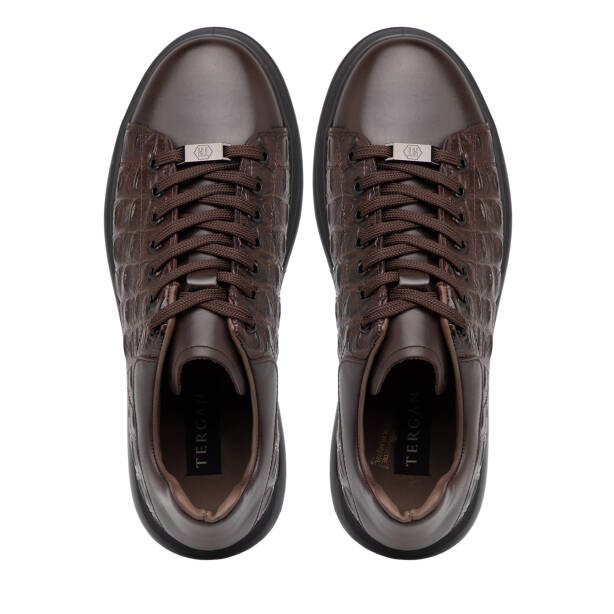 Kahverengi Hakiki Deri Erkek Sneaker - E25S1AY57394-A24 - 5