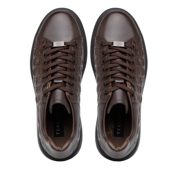 Kahverengi Hakiki Deri Erkek Sneaker - E25S1AY57394-A24 - 5