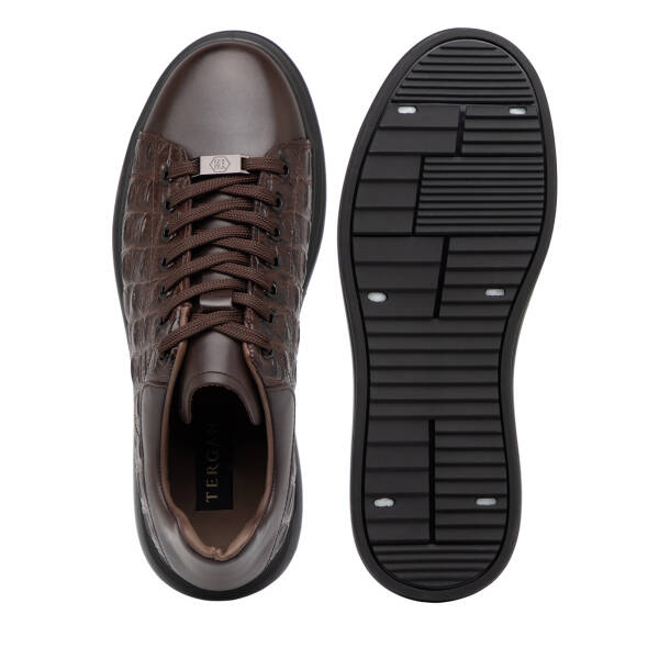 Kahverengi Hakiki Deri Erkek Sneaker - E25S1AY57394-A24 - 6