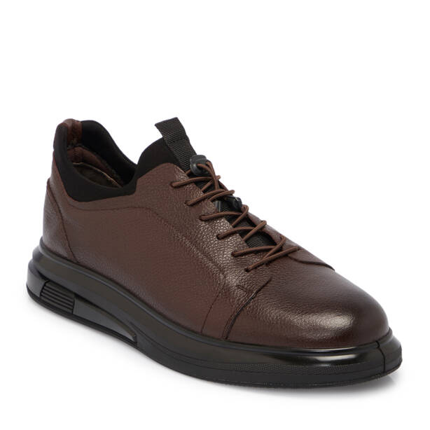 Kahverengi Hakiki Deri Erkek Sneaker - E25S1AY57411-A24 - 2
