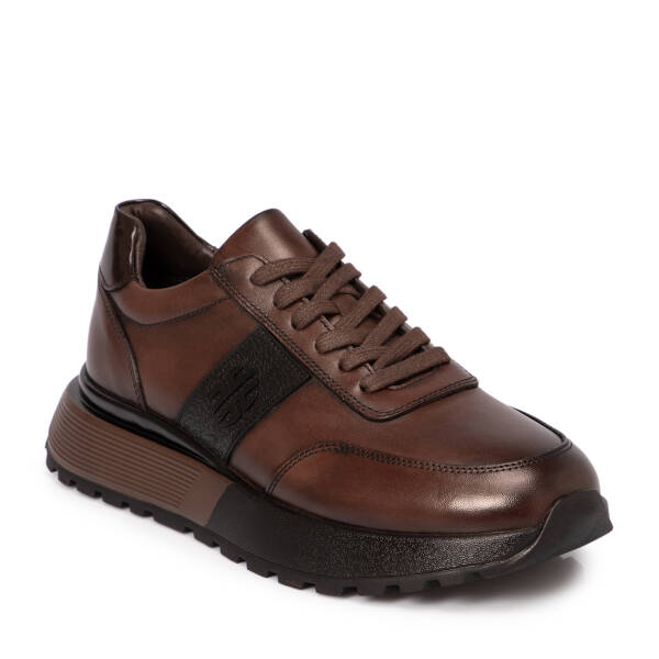 Kahverengi Deri Erkek Sneaker - E25S1AY57446-A24 - 1