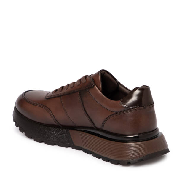 Kahverengi Deri Erkek Sneaker - E25S1AY57446-A24 - 2