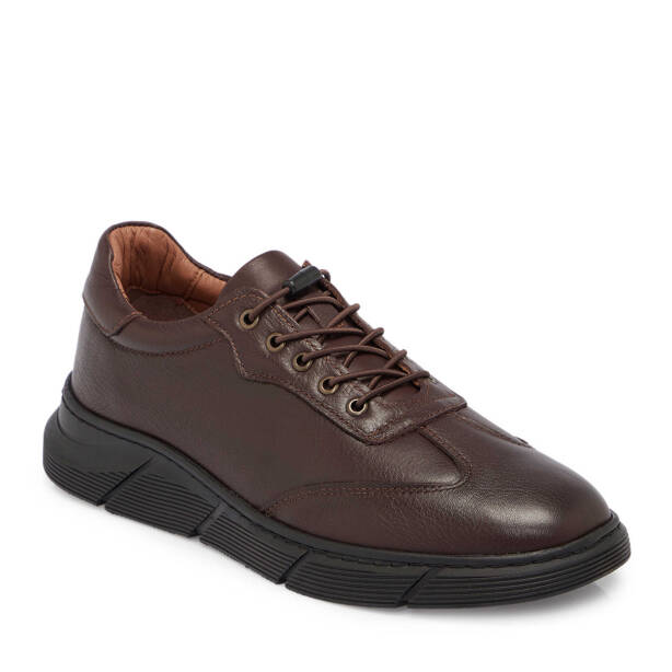 Kahverengi Deri Erkek Sneaker - E25S1AY57450-A24 - Tergan