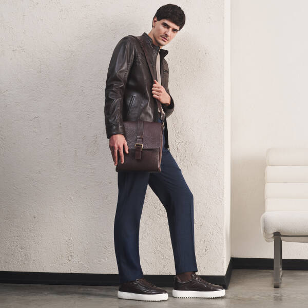 Kahverengi Hakiki Deri Erkek Sneaker - E25S1AY57482-A42 - 1