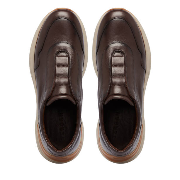 Kahverengi Deri Erkek Sneaker - E25S1AY57490-A24 - 5
