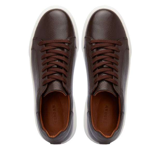 Kahverengi Hakiki Deri Erkek Sneaker - E25S1AY57667-A42 - Tergan