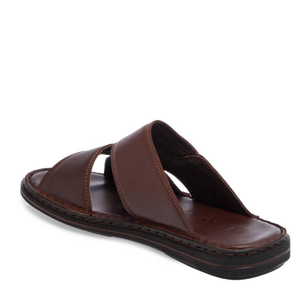 Kahverengi Hakiki Deri Erkek Terlik - E25Y1TR57153-A24 - 2