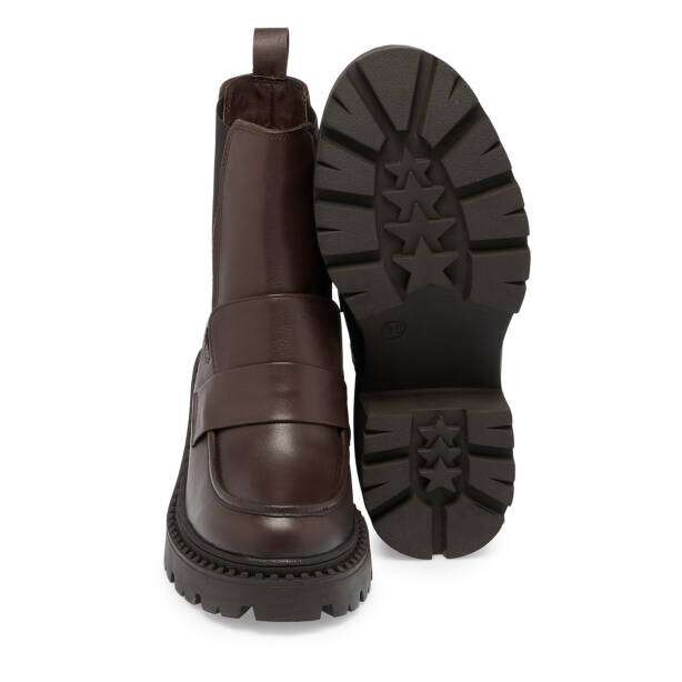 Kahverengi Hakiki Deri Kadın Bot - K23K1BT66865-A24 - 4