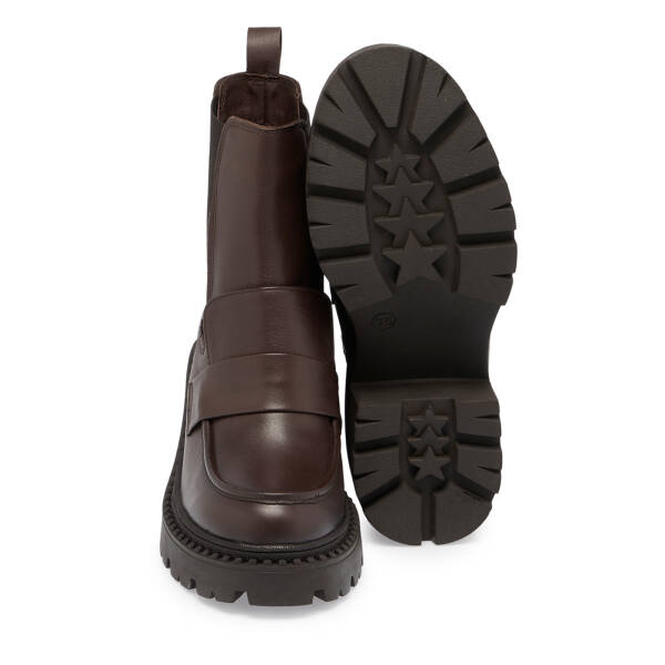 Kahverengi Hakiki Deri Kadın Bot - K23K1BT66865-A24 - 4