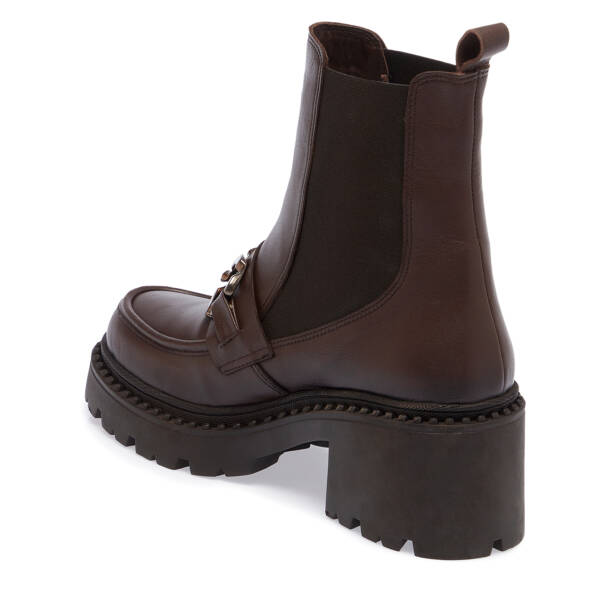 Kahverengi Deri Kadın Bot - K23K1BT66866-A24 - Tergan