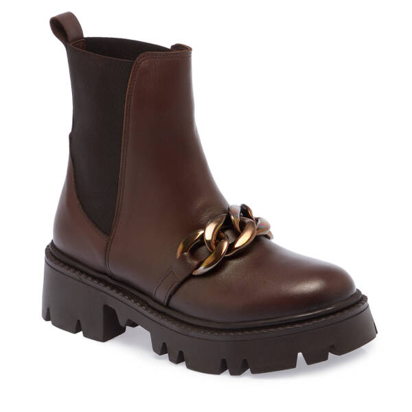 Kahverengi Deri Kadın Bot - K23K1BT66869-A24 - 1