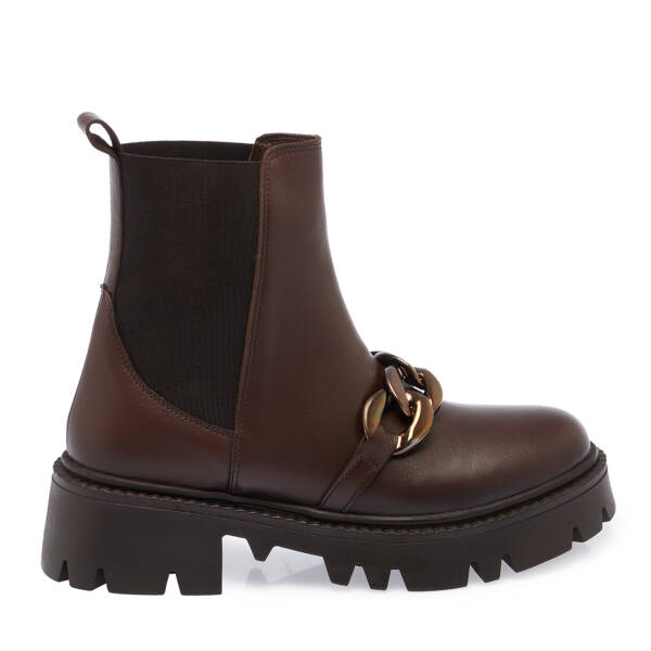 Kahverengi Deri Kadın Bot - K23K1BT66869-A24 - 3