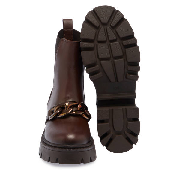 Kahverengi Deri Kadın Bot - K23K1BT66869-A24 - 4