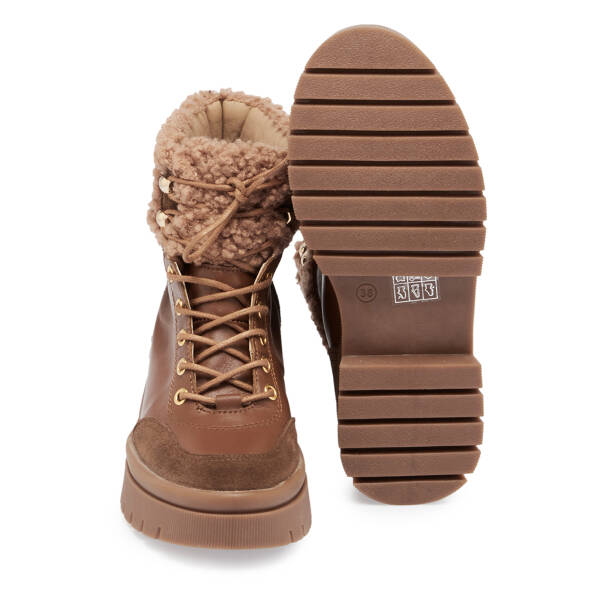 Kahverengi Deri Kadın Bot - K23K1BT66941-G36 - 4