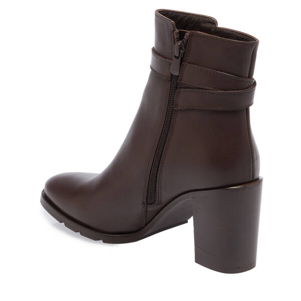 Kahverengi Deri Kadın Bot - K23K1BT67037-D38 - 2