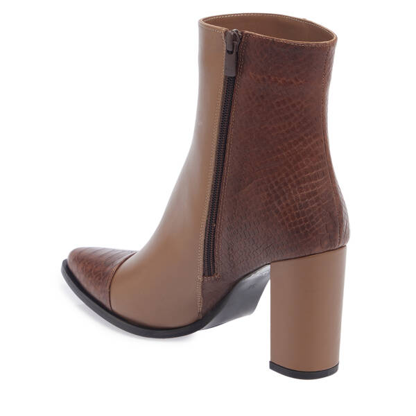 Kahverengi Deri Kadın Bot - K23K1BT67059-I0A - 2