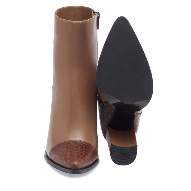 Kahverengi Deri Kadın Bot - K23K1BT67059-I0A - Tergan