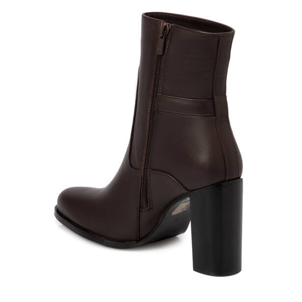 Kahverengi Deri Kadın Bot - K25K1BT68131-A24 - 2