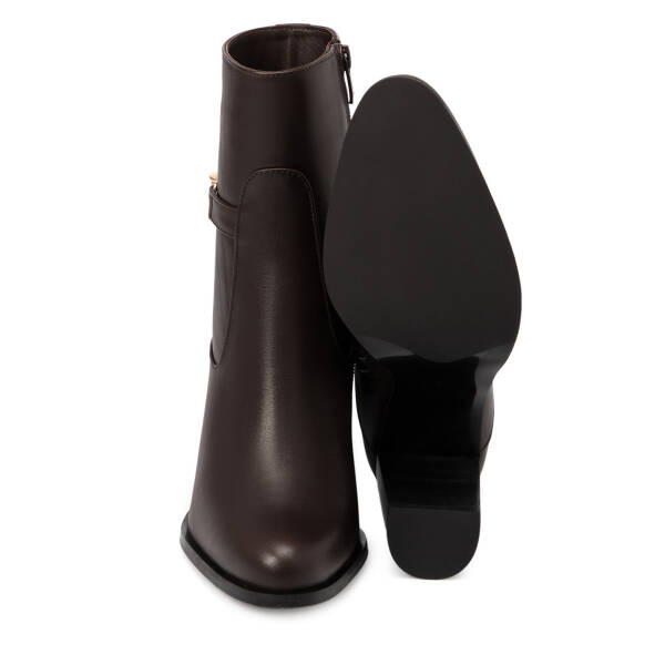 Kahverengi Deri Kadın Bot - K25K1BT68131-A24 - 4