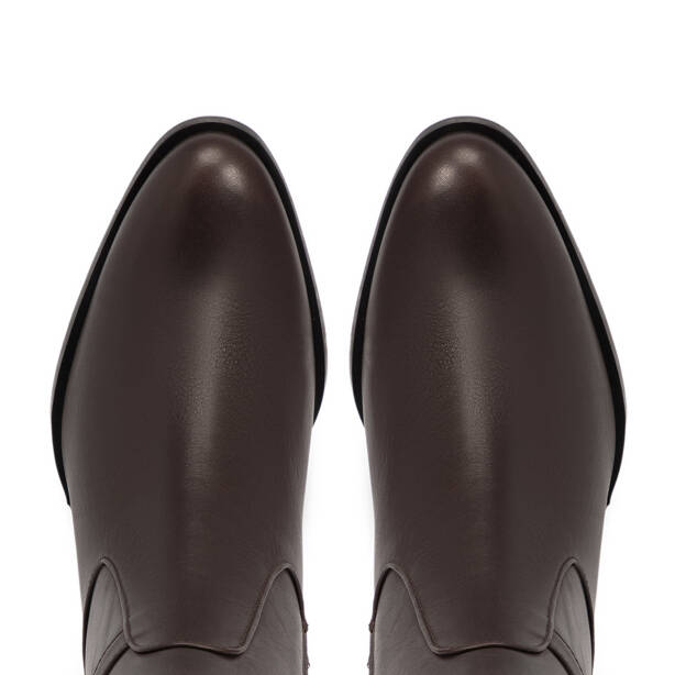 Kahverengi Deri Kadın Bot - K25K1BT68131-A24 - 5