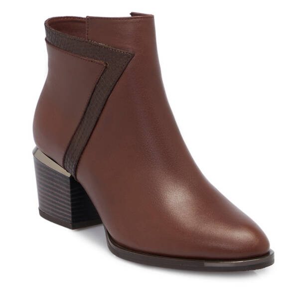 Kahverengi Hakiki Deri Kadın Bot - K25K1BT68154-A24 - 2