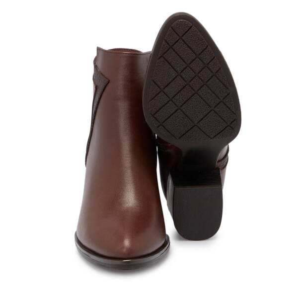 Kahverengi Deri Kadın Bot - K25K1BT68154-A24 - 4