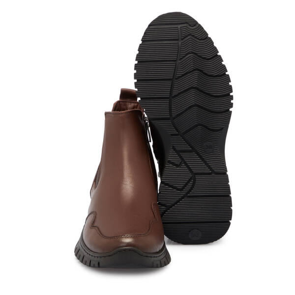 Kahverengi Deri Kadın Bot - K25K1BT68163-A24 - 4