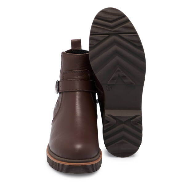 Kahverengi Deri Kadın Bot - K25K1BT68172-A24 - 4