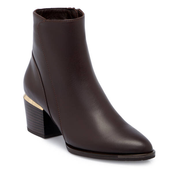 Kahverengi Deri Kadın Bot - K25K1BT68195-A24 - 1