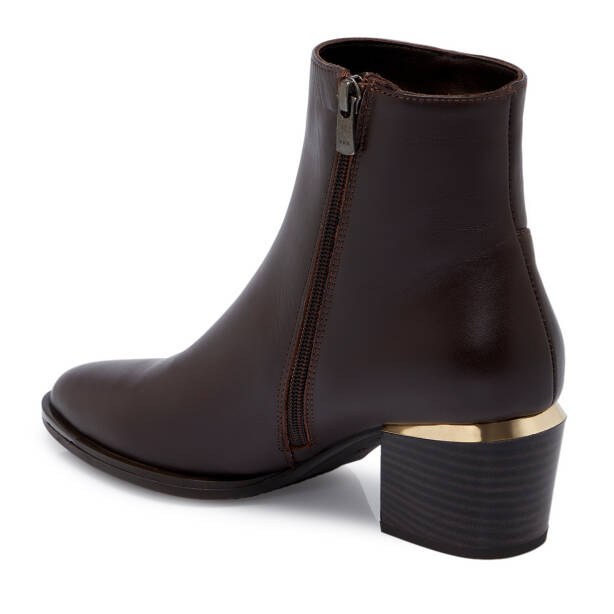 Kahverengi Deri Kadın Bot - K25K1BT68195-A24 - 2