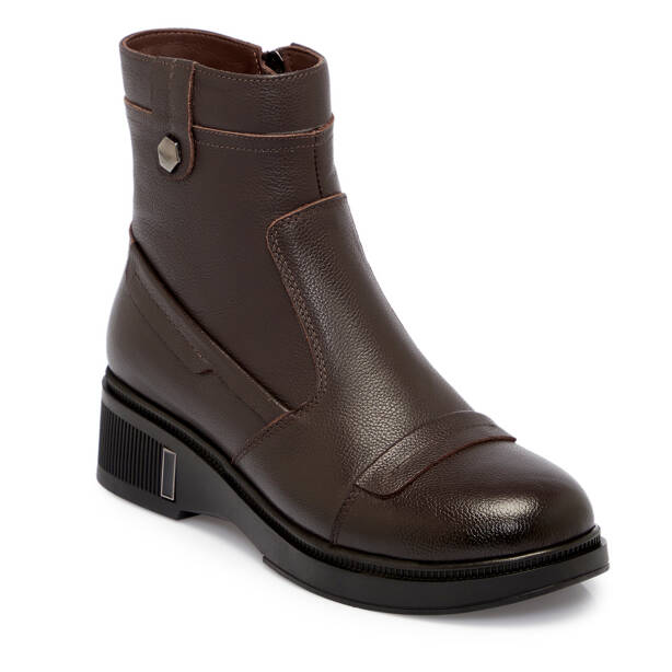 Kahverengi Deri Kadın Bot - K25K1BT68210-A24 