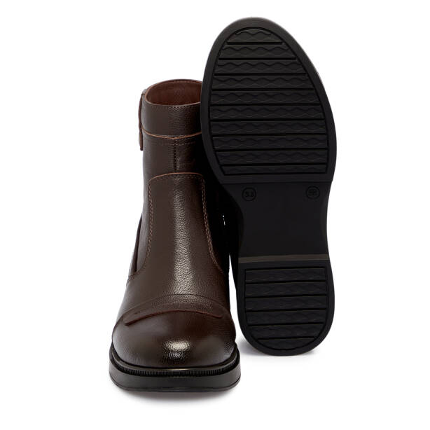 Kahverengi Deri Kadın Bot - K25K1BT68210-A24 - 4