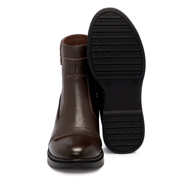 Kahverengi Deri Kadın Bot - K25K1BT68210-A24 - 4