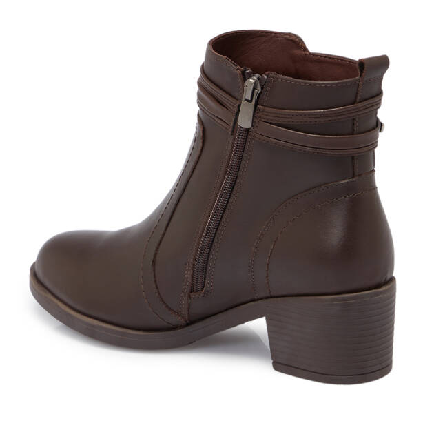 Kahverengi Deri Kadın Bot - K25K1BT68221-A24 - 2