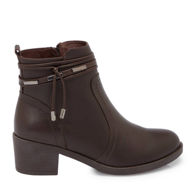 Kahverengi Deri Kadın Bot - K25K1BT68221-A24 - 3