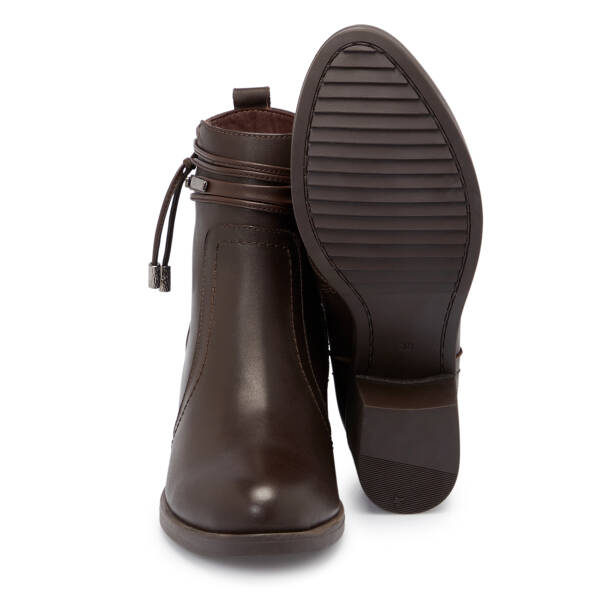 Kahverengi Deri Kadın Bot - K25K1BT68221-A24 - 4