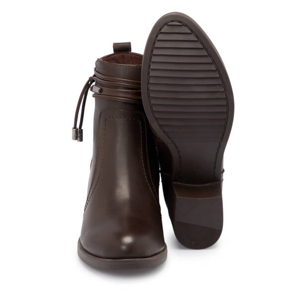 Kahverengi Deri Kadın Bot - K25K1BT68221-A24 - 4