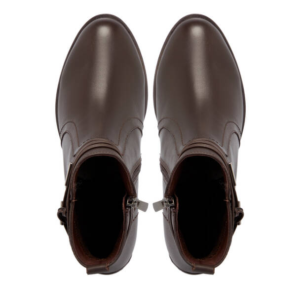 Kahverengi Deri Kadın Bot - K25K1BT68221-A24 - 5