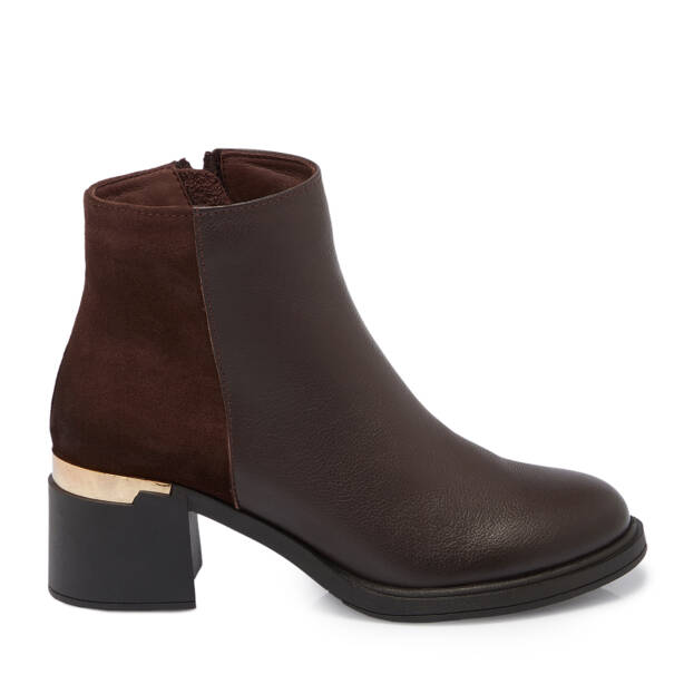 Kahverengi Deri Kadın Bot - K25K1BT68222-A24 - 3