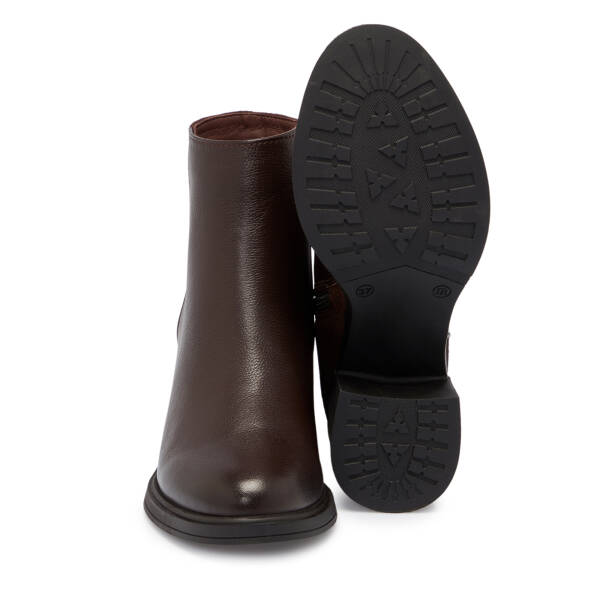 Kahverengi Deri Kadın Bot - K25K1BT68222-A24 - 4